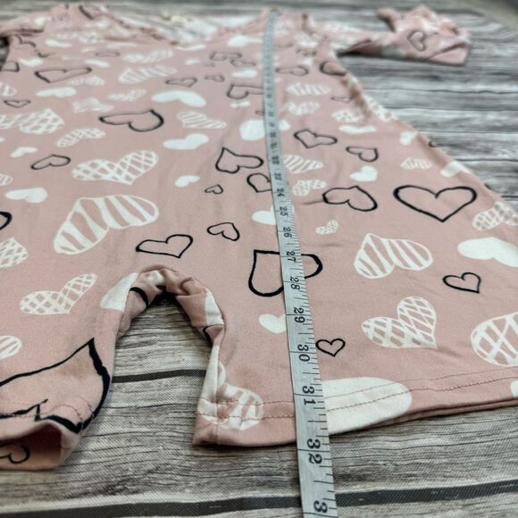 shosho Women's Loungewear Romper Pink White Black Hearts L LG Large Booty Shorts - Picture 9 of 10